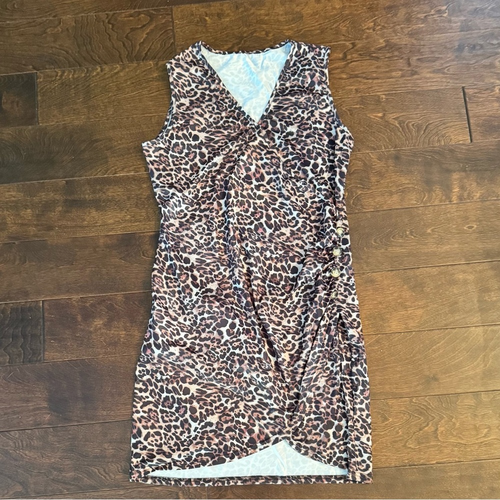 Leopard Print Sleeveless Bodycon Dress MSRP $25